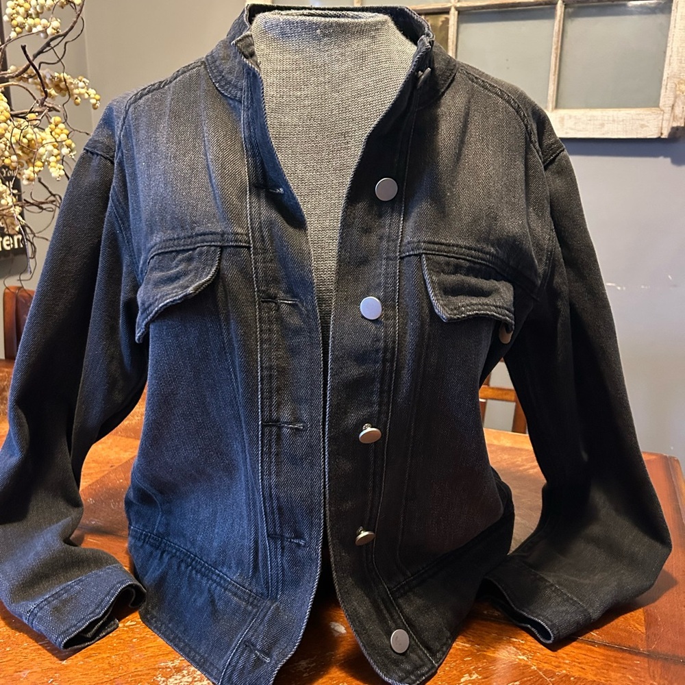 Zyia Black denim jacket, size small. Like new condition